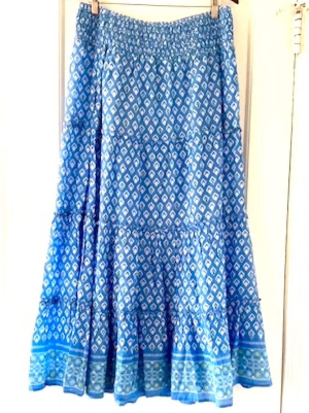 Rhea Cotton Tiered Skirt Moroccan Print